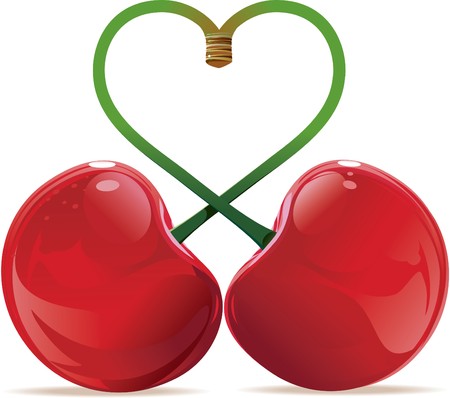 Love cherry. Valentine's day illustration.のイラスト素材