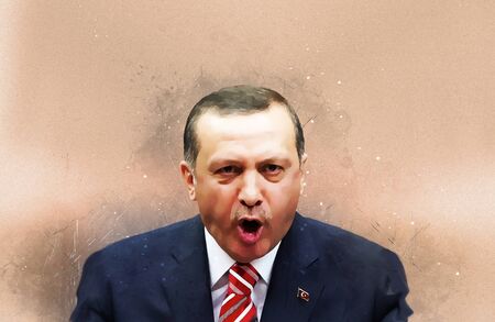 The illustration Recep Tayyip Erdogan, President of the Republic of Turkeyのeditorial素材