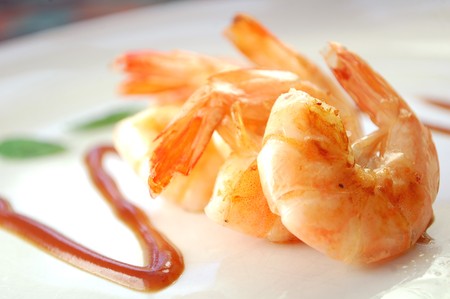 Gourmet tiger prawnsの写真素材