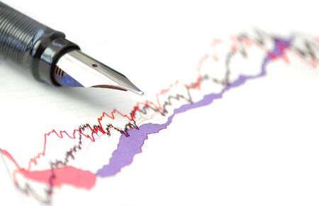 Stock chart and pen