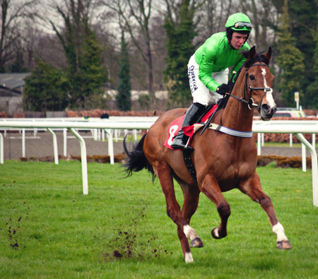 Horse race jockey Andrew Tinker at Kempton Park, 17th March 2012  のeditorial素材