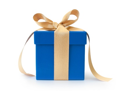 Gift box with gold ribbon