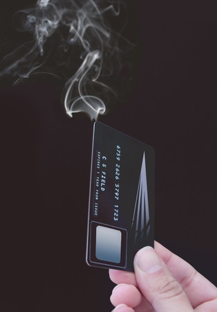 Credit card on fire の写真素材