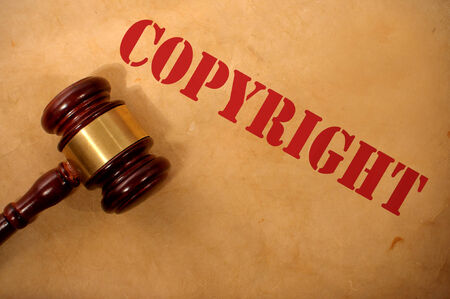 Copyright text heading and gavelの写真素材