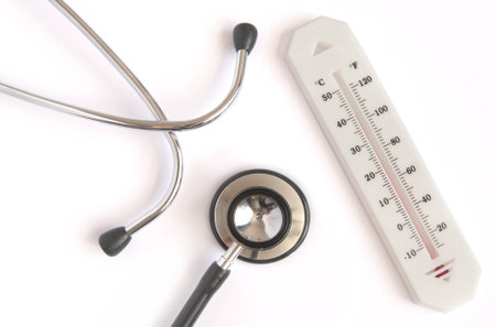 Medical stethoscope and thermometer