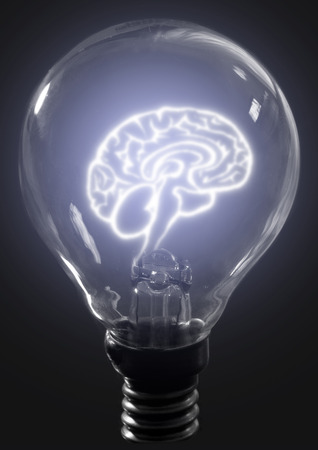 Light bulb brainの写真素材