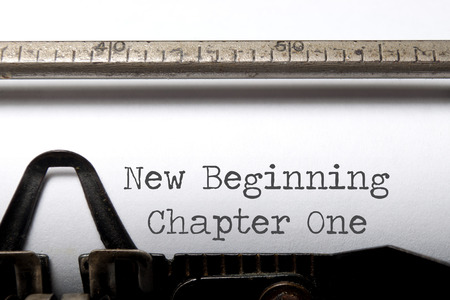 New beginning chapter one printed on a typewriter