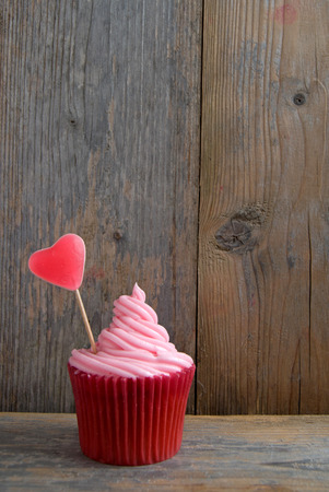 Pink cupcake with space for textの写真素材