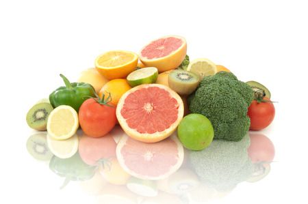 Vitamin C rich fruits and vegetablesの写真素材