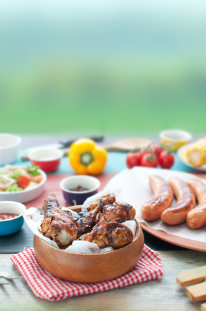 Barbecue meal backgroundの写真素材