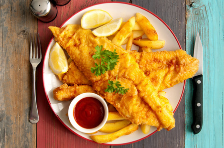 Fish and chipsの写真素材