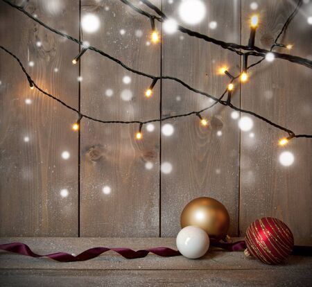 Christmas lights bokeh backgroundの写真素材