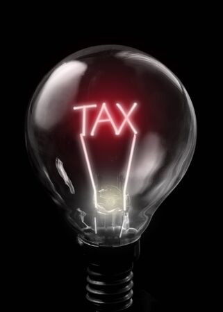 Tax lit up bulbの写真素材
