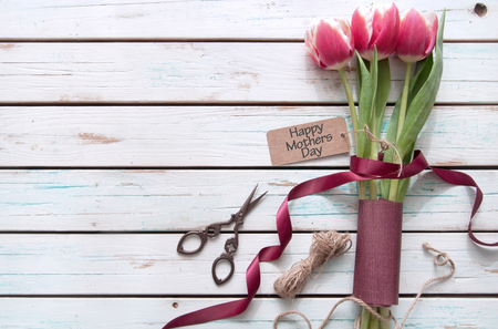 Mothers day gift flower backgroundの写真素材