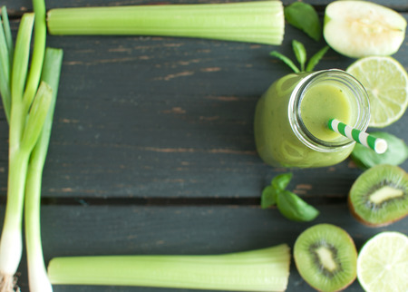 Green smoothie menu backgroundの写真素材