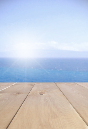 Walkway with view of the oceanの写真素材