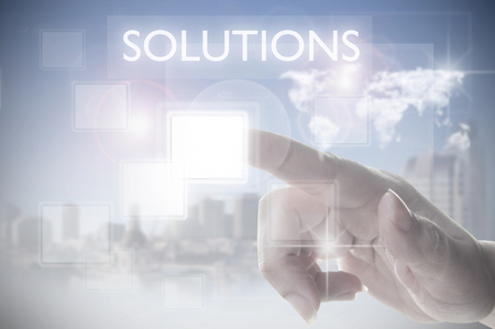 Solutions touchscreenの写真素材