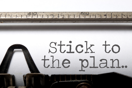 Stick to the plan printed on a typewriterの写真素材