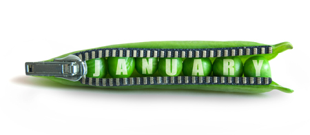 January zipper conceptの写真素材
