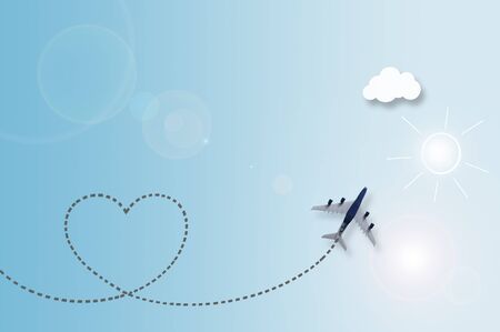 Love travel heart trailの写真素材