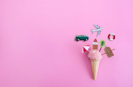 Summer ice cream beach conceptの写真素材