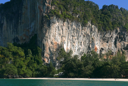 West railay Thailand beach cliffsの写真素材