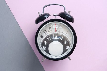 Clock with bathroom scales monitor 