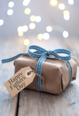 Gift box with fathers day greetingの写真素材