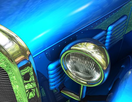 3D Render - Antique Fantasy Auto Close-Upの写真素材