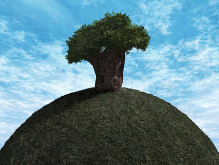 3D Render - Landscape - One Tree Hillの写真素材