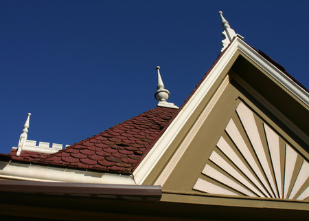 Detail of a Victorian style rooftopの写真素材
