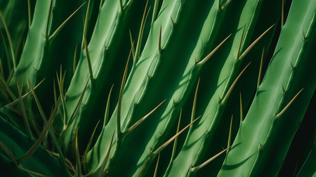 Close up of a green agave plant in the desert. Natural backgroundの写真素材