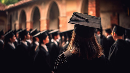 Graduates of the University of Bologna on their graduation dayの写真素材