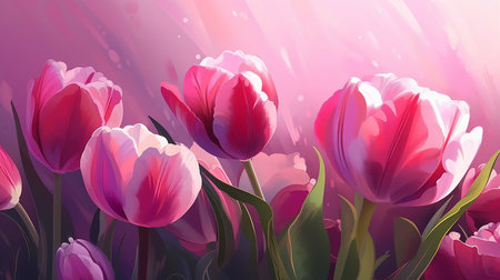 Tulips. Beautiful spring background with flowers. Vector illustration.の写真素材