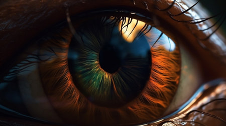 Close-up of a human eye with iris. 3d renderingの素材