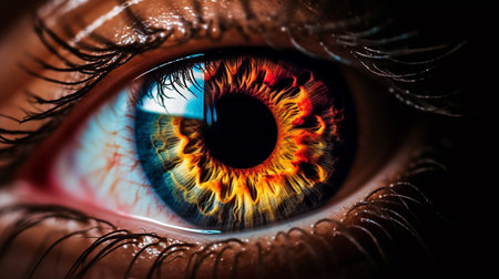 Close-up of human eye with iris. 3D renderingの素材