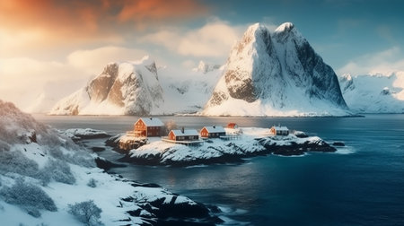Hamnoy village on the Lofoten islands, Norwayの素材