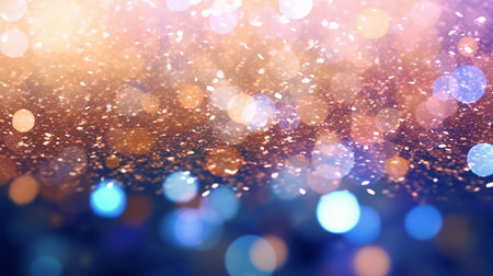 blur of Christmas wallpaper decorations concept.xmas holiday festival backdrop:sparkle circle lit celebrations display.の素材