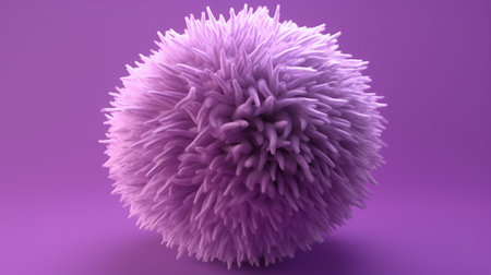 Abstract 3d rendering of sphere in purple color. Computer generated graphics.の素材
