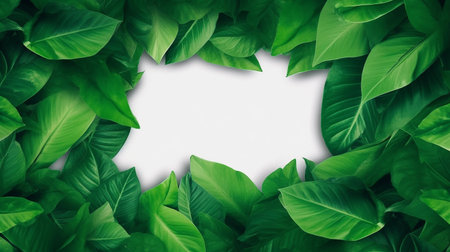 Green leaves background with copy space for your text or image. Nature concept.の素材