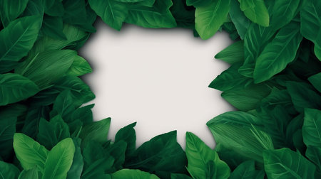 Creative layout made of green leaves. Nature concept. Vector illustration.の素材
