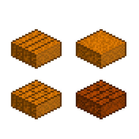 set of isometric floor for game with pixel art styleのイラスト素材