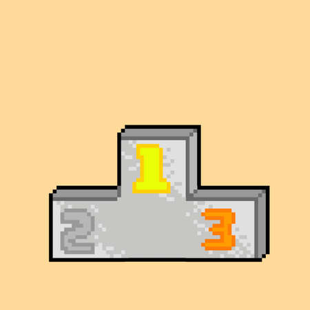 podium with pixel art styleのイラスト素材