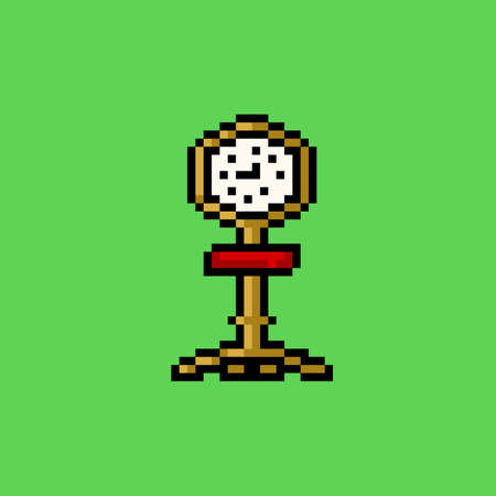 stand clock with pixel art styleのイラスト素材