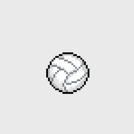 volleyball ball in pixel art styleのイラスト素材