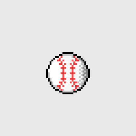 baseball ball in pixel art styleのイラスト素材