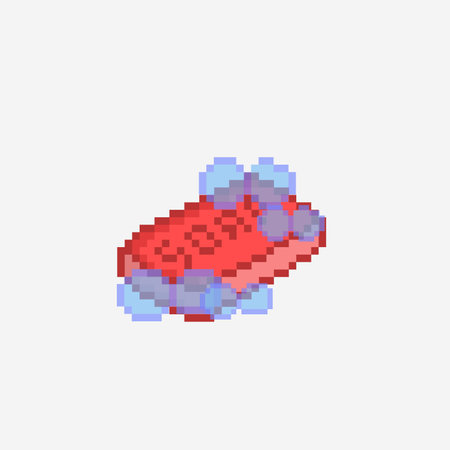 soap with bubbles in pixel art styleのイラスト素材