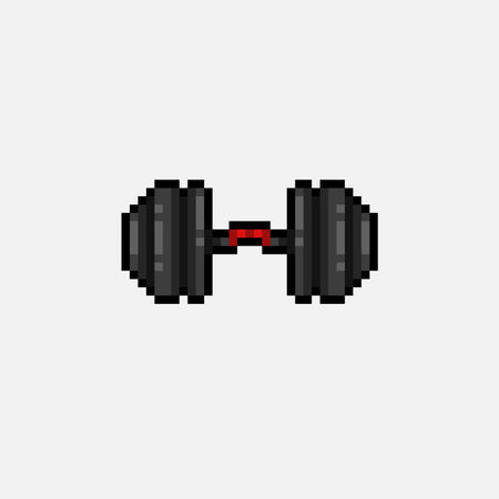 dumbell in pixel art styleのイラスト素材