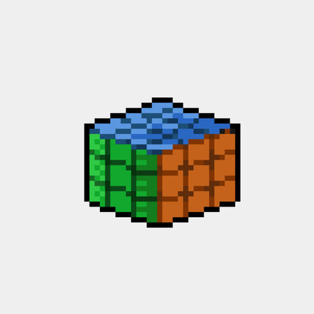 puzzle cube game in pixel art styleのイラスト素材