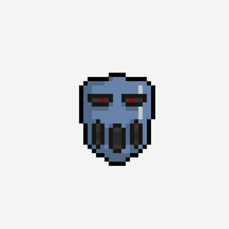 iron mask in pixel art styleのイラスト素材